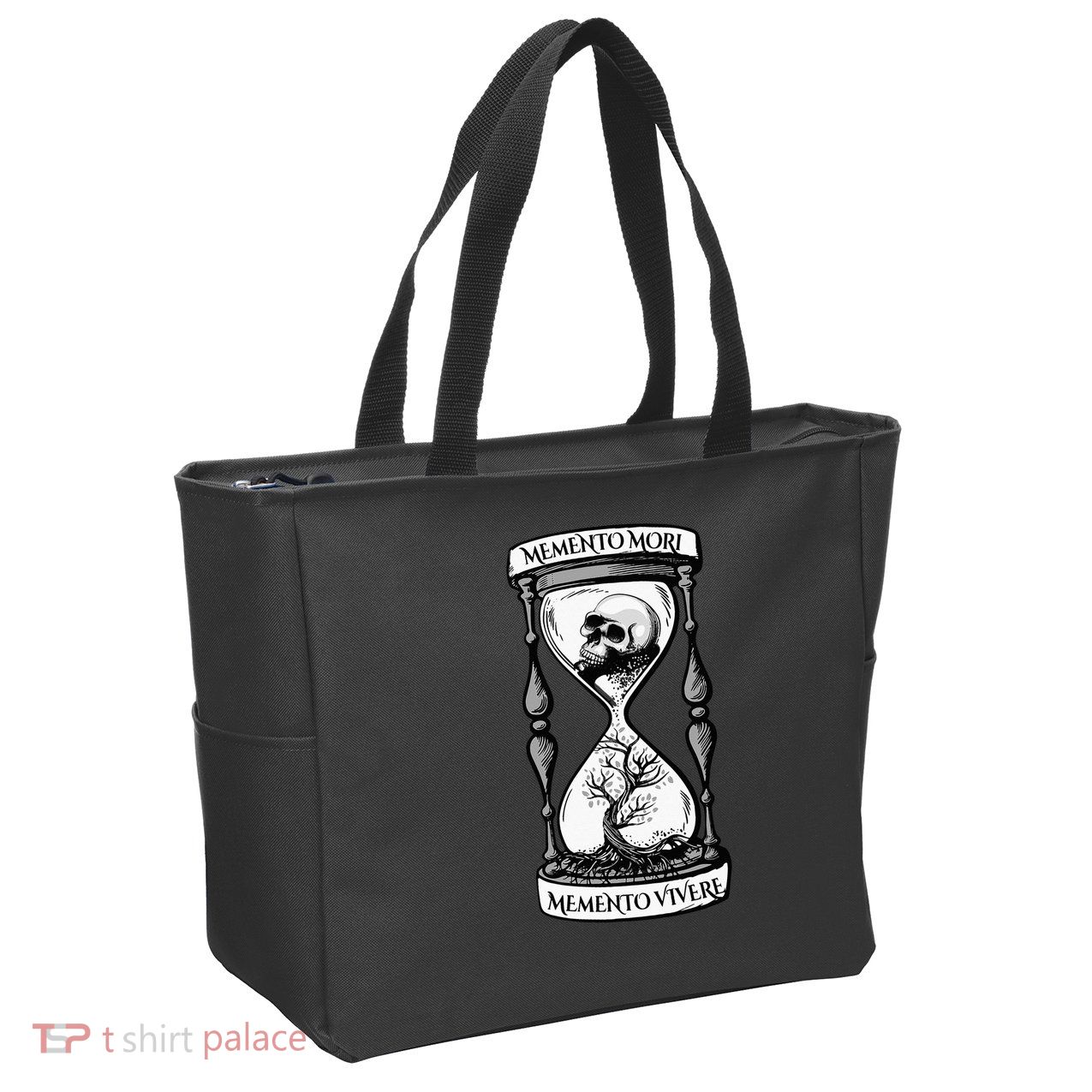 Memento Mori Memento Vivere Skull Design Stoic Memento Mori Zip Tote Bag