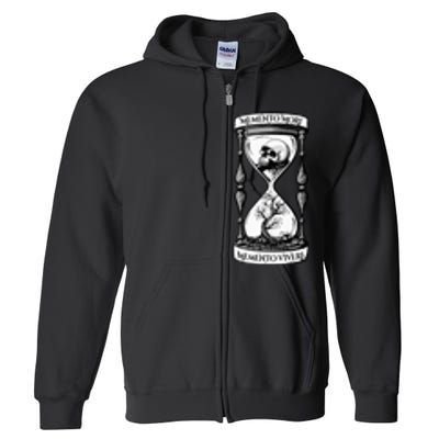 Memento Mori Memento Vivere Skull Design Stoic Memento Mori Full Zip Hoodie