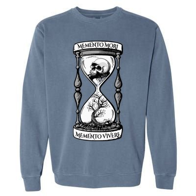 Memento Mori Memento Vivere Skull Design Stoic Memento Mori Garment-Dyed Sweatshirt