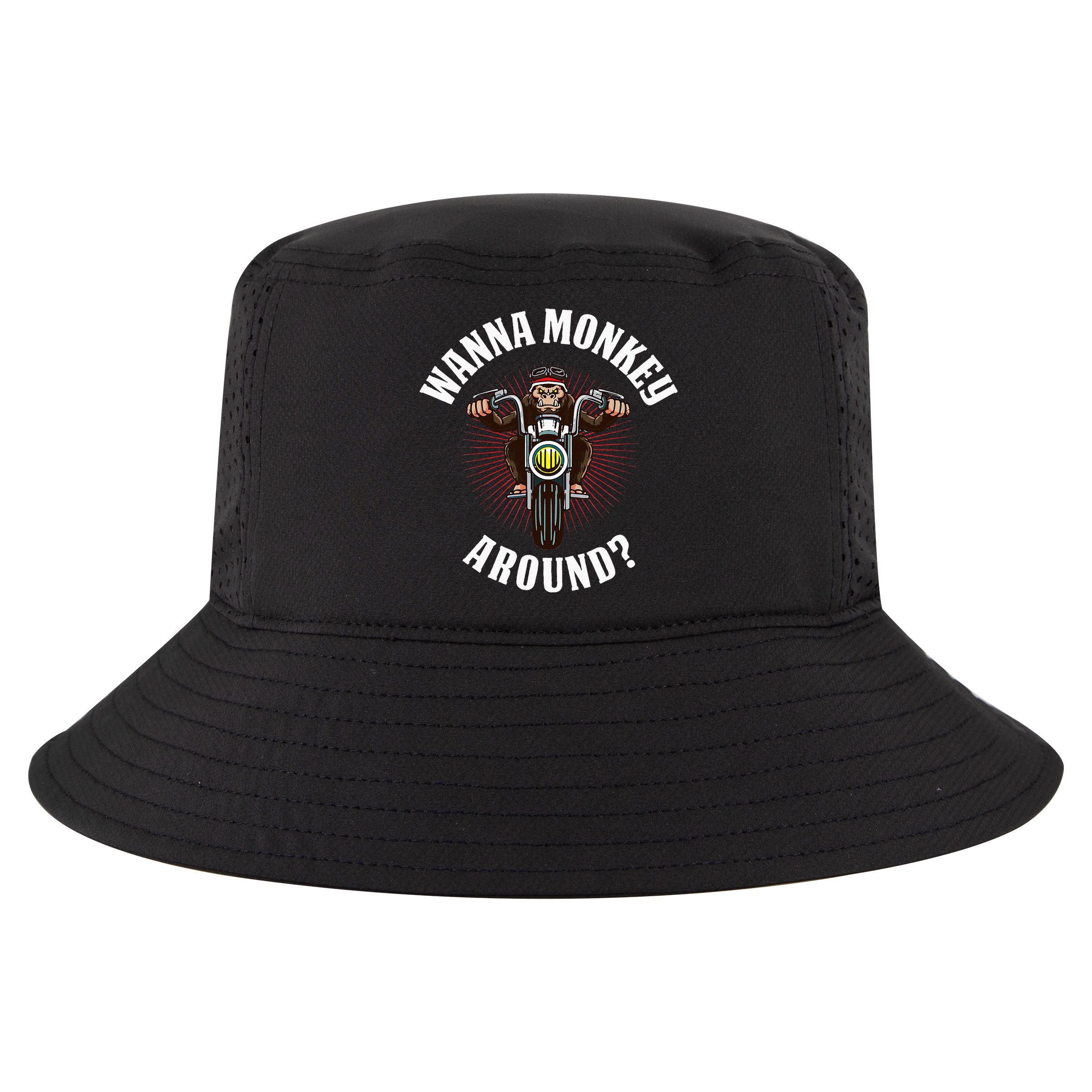 Monkey Motorcycle Cool Comfort Performance Bucket Hat