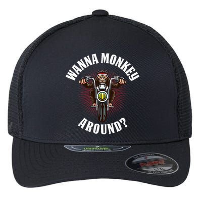 Monkey Motorcycle Flexfit Unipanel Trucker Cap