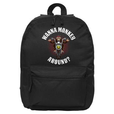 Monkey Motorcycle 16 in Basic Backpack