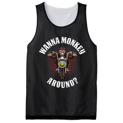 Monkey Motorcycle Mesh Reversible Basketball Jersey Tank