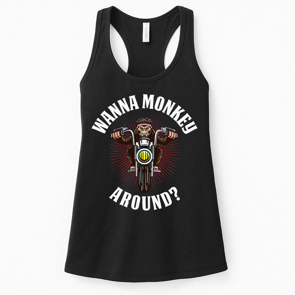 Monkey Motorcycle Womens Tank Top