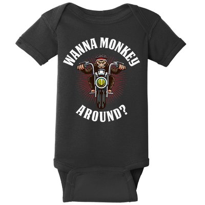Monkey Motorcycle Baby Bodysuit