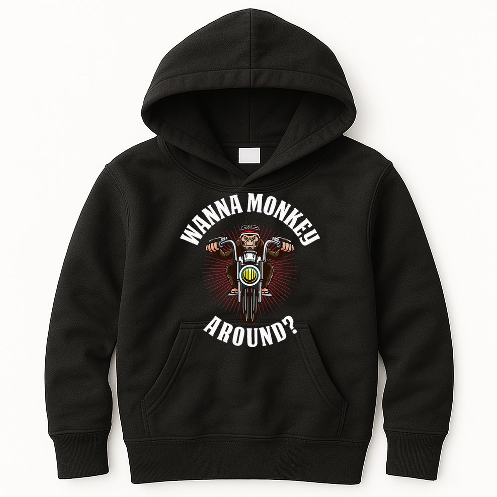 Monkey Motorcycle Kids Hoodie