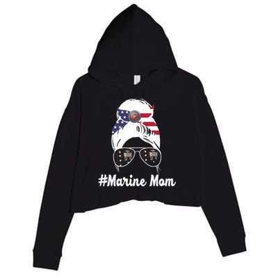 Marine Mom Crop Fleece Hoodie