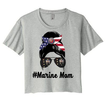 Marine Mom Women's Crop Top Tee