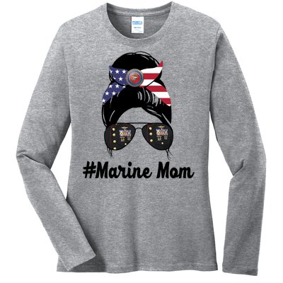 Marine Mom Ladies Long Sleeve Shirt