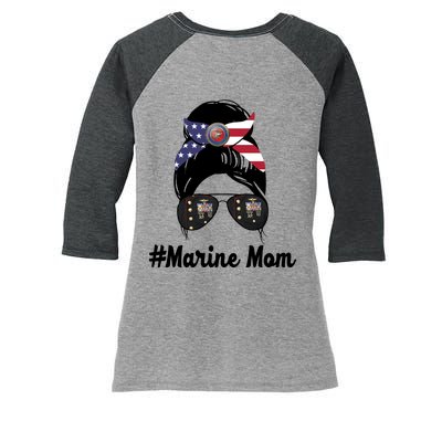 Marine Mom Women's Tri-Blend 3/4-Sleeve Raglan Shirt