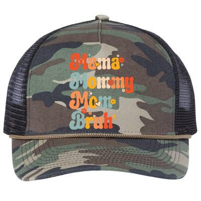 Mama Mommy Mom Bruh Mothers Day Vintage Funny Mother Retro Rope Trucker Hat Cap