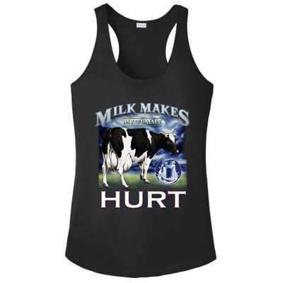 Milk Makes My Tummy Hurt Funny Meme Lactose Tolerant Gift Ladies PosiCharge Competitor Racerback Tank