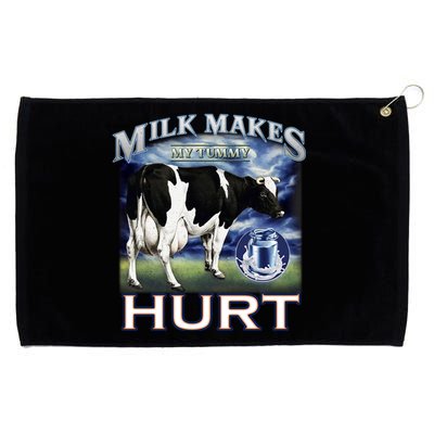 Milk Makes My Tummy Hurt Funny Meme Lactose Tolerant Gift Grommeted Golf Towel