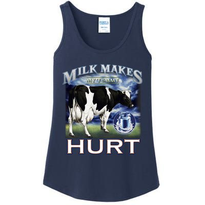 Milk Makes My Tummy Hurt Funny Meme Lactose Tolerant Gift Ladies Essential Tank