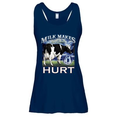 Milk Makes My Tummy Hurt Funny Meme Lactose Tolerant Gift Ladies Essential Flowy Tank