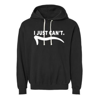 ME MOTIVATING MYSELF I JUST CAN'T FUNNY Garment-Dyed Fleece Hoodie