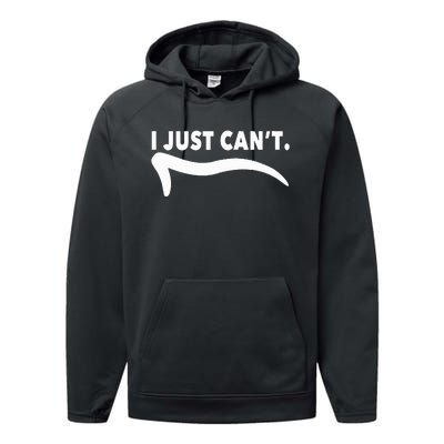 ME MOTIVATING MYSELF I JUST CAN'T FUNNY Performance Fleece Hoodie