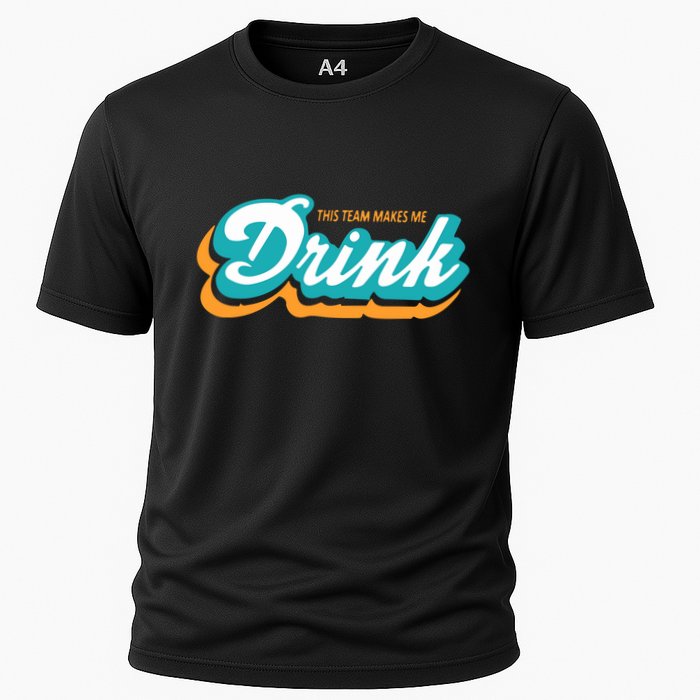 Miami Makes Me Drink Gift For Football Fan Sport Cooling Performance Crew T-Shirt