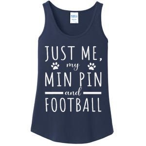 Me My Min Pin And Football Mama Funny Dog Lover Humor Ladies Essential Tank