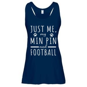 Me My Min Pin And Football Mama Funny Dog Lover Humor Ladies Essential Flowy Tank