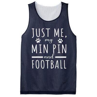 Me My Min Pin And Football Mama Funny Dog Lover Humor Mesh Reversible Basketball Jersey Tank