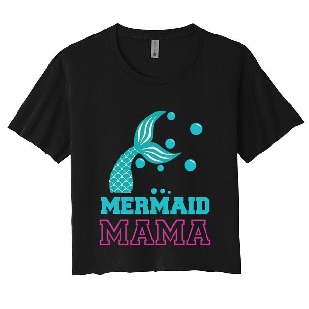 Mermom Mermaid Mom Meaningful Gift Ocean Beach Pool Party Swimming Great Gift Crop Top