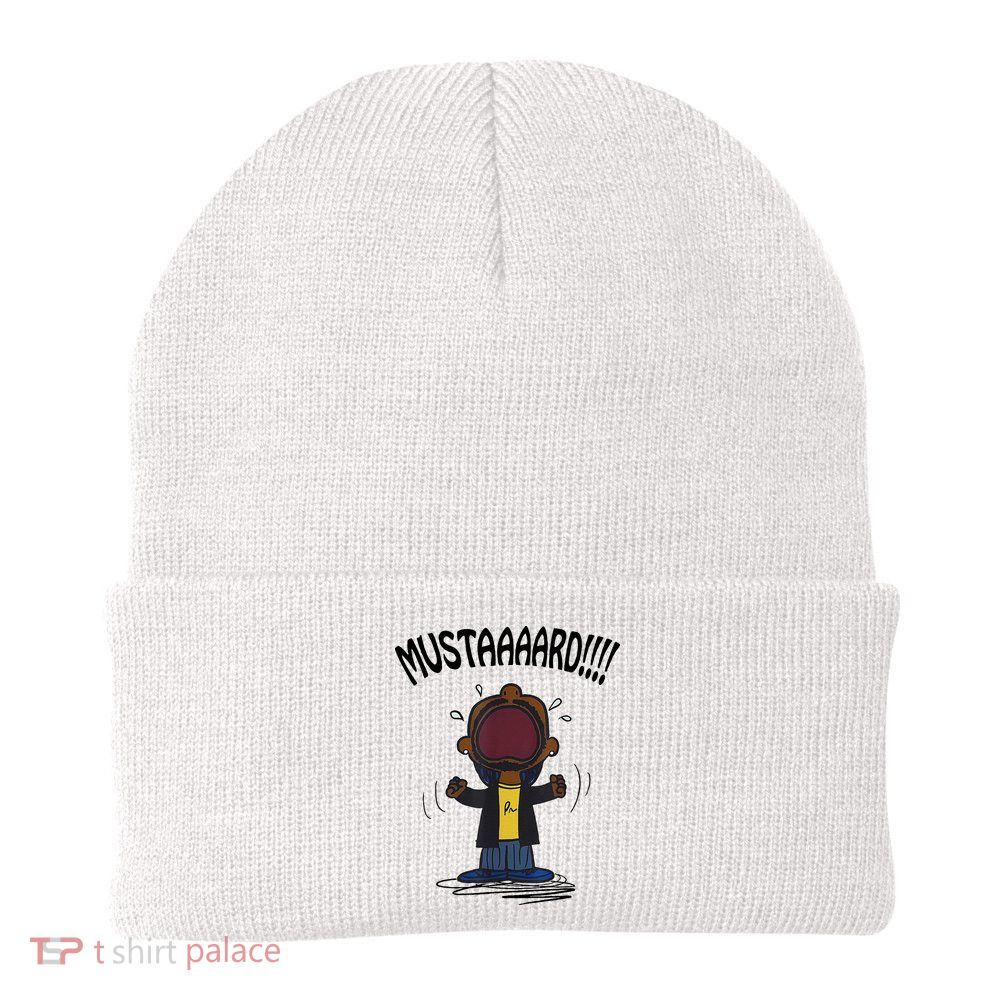 Mustard Meme Knit Cap Winter Beanie