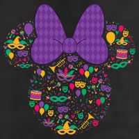 Minnie Mouse Mardi Gras Carnival Holiday Icon 7 Panel Mesh Trucker Snapback Hat