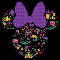 Minnie Mouse Mardi Gras Carnival Holiday Icon Flat Bill Trucker Hat