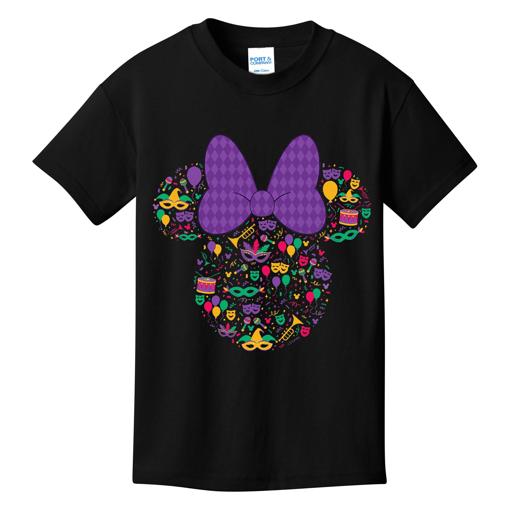 Minnie Mouse Mardi Gras Carnival Holiday Icon Kids T-Shirt
