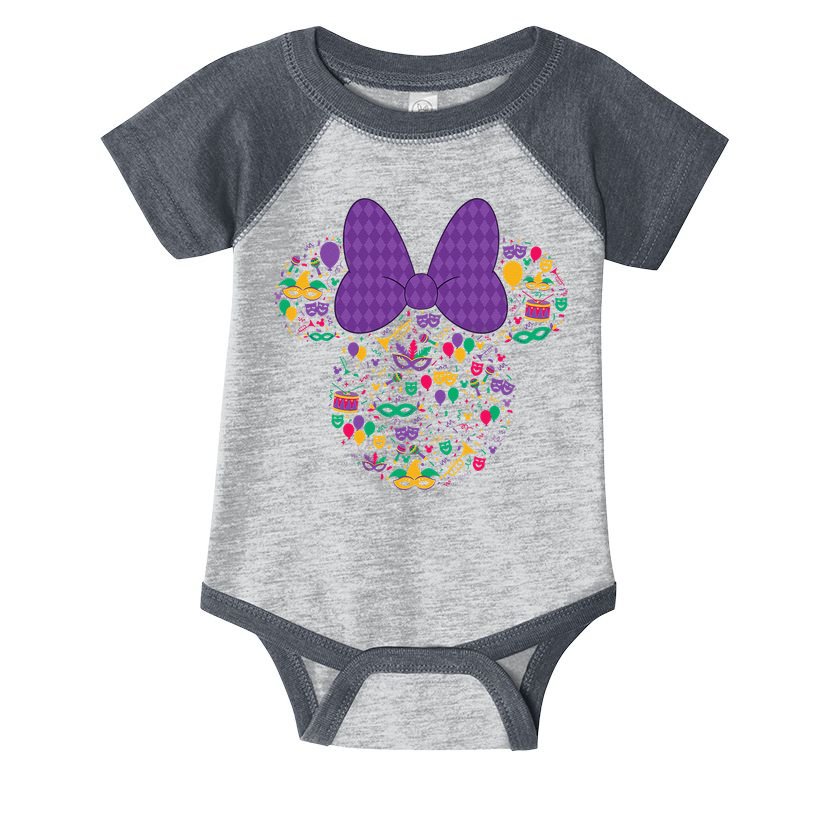 Minnie Mouse Mardi Gras Carnival Holiday Icon Infant Baby Jersey Bodysuit