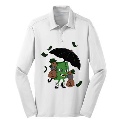 Money Man Money Bag Silk Touch Performance Long Sleeve Polo