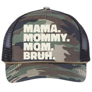 Mama Mommy Mom Bruh Funny For Mothers Day Retro Rope Trucker Hat Cap