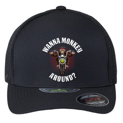 Monkey Motorcycle Flexfit Unipanel Trucker Cap