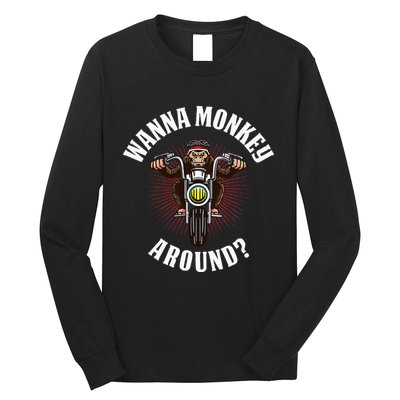 Monkey Motorcycle Long Sleeve Shirt