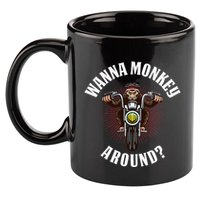 Monkey Motorcycle 11oz C Handle Ceramic Mug