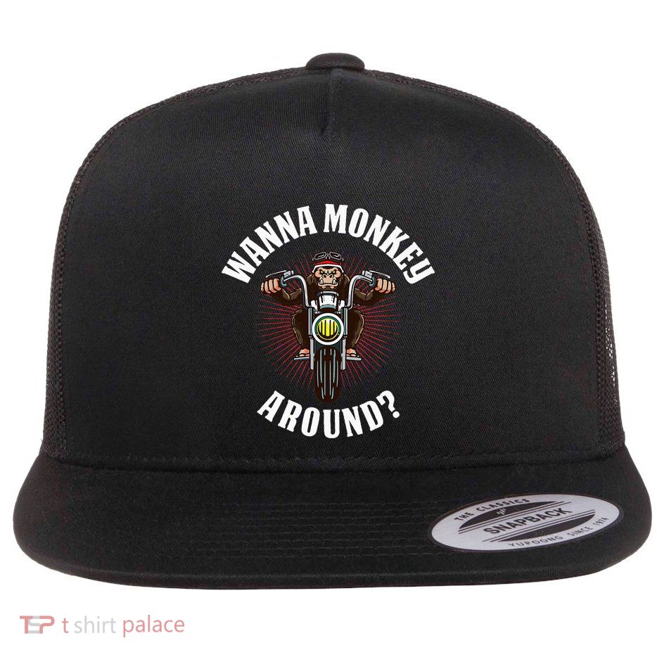 Monkey Motorcycle Flatbill Hat