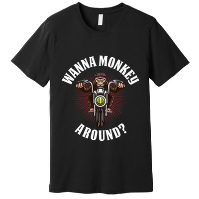 Monkey Motorcycle Premium T-Shirt