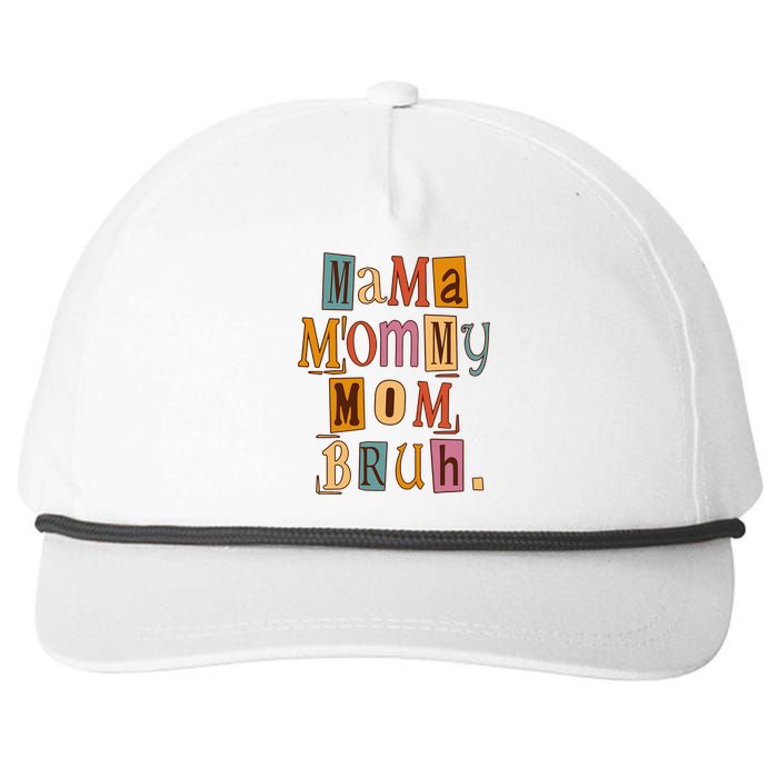 Mama Mommy Mom Bruh Retro for Mother's Day Snapback Five-Panel Rope Hat