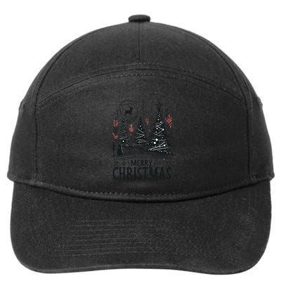 Minimalist Modern Merry Christmas Holiday Winter Snowflakes Meaningful Gift 7-Panel Snapback Hat