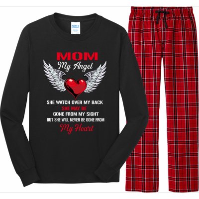 My Mom My Angel She Will Never Be Gone From My Heart Meaningful Gift Long Sleeve Pajama Set