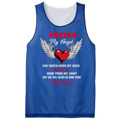 My Mom My Angel She Will Never Be Gone From My Heart Meaningful Gift Mesh Reversible Basketball Jersey Tank