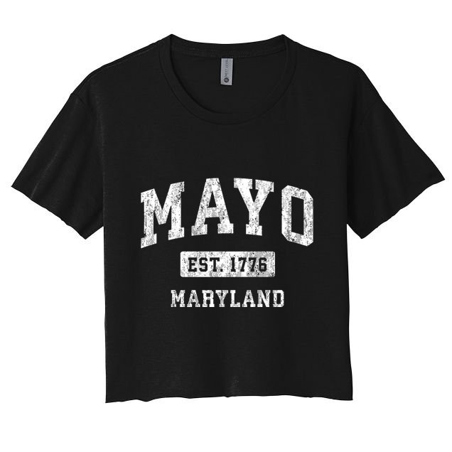 Mayo Maryland Md Vintage Athletic Sports Crop Top