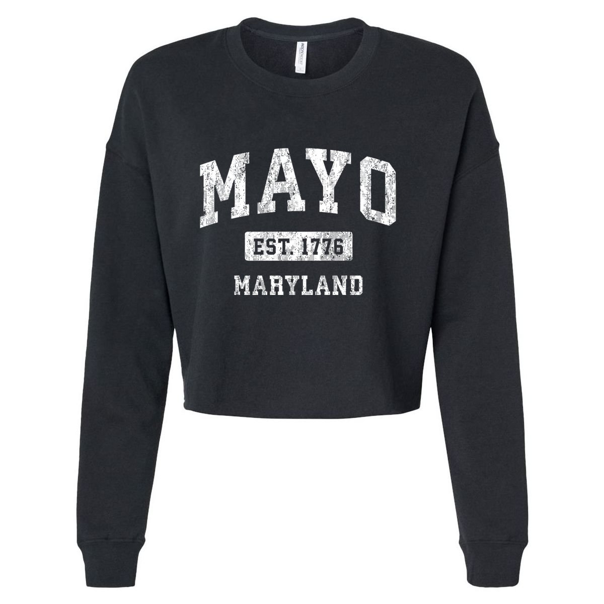 Mayo Maryland Md Vintage Athletic Sports Cropped Pullover Crew