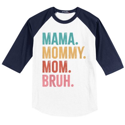 Mama Mommy Mom Bruh Mothers Day Funny Baseball Sleeve Shirt