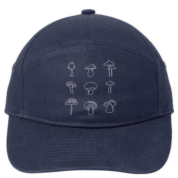 Mushroom Mycology Mushroom Whisperer Fungi Foraging 7-Panel Snapback Hat