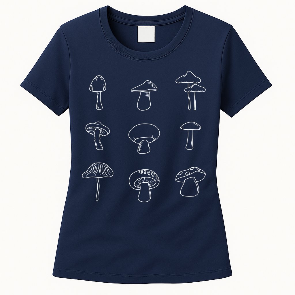 Mushroom Mycology Mushroom Whisperer Fungi Foraging Womens T-Shirt