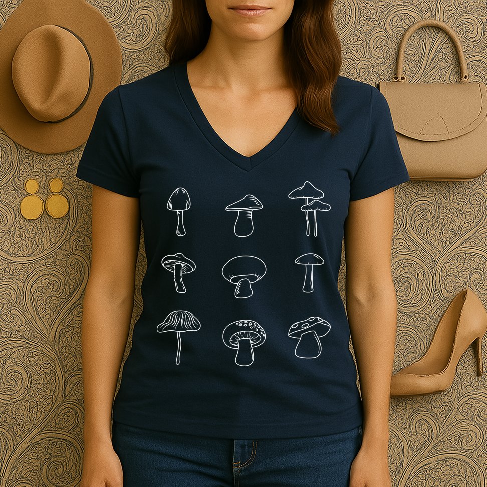 Mushroom Mycology Mushroom Whisperer Fungi Foraging Women's V-Neck T-Shirt