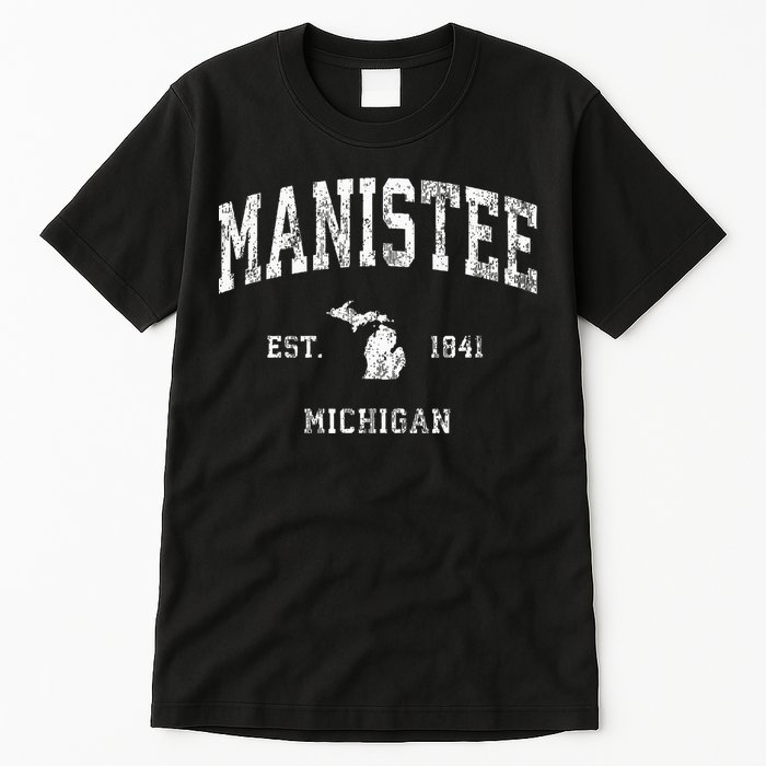 Manistee Michigan Mi Vintage Athletic Sports Design Tall T-Shirt