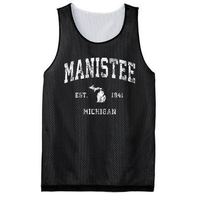 Manistee Michigan Mi Vintage Athletic Sports Design Mesh Reversible Basketball Jersey Tank